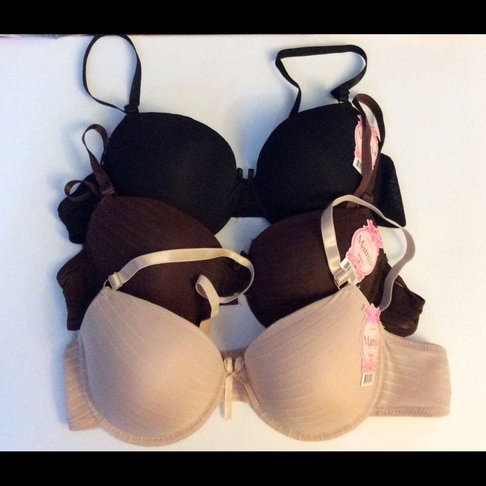 3 Ladies Underwire Bra’s Black Brown Tan NWT